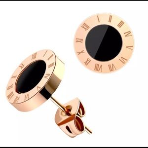 Small black and gold studs